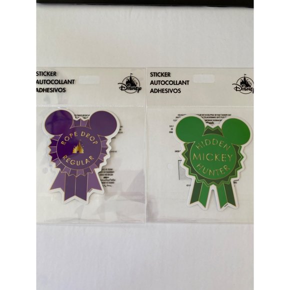 Disney Parks Hidden Mickey Hunter Rope Drop Regular Stickers Set 2 Purple Green - Picture 4 of 6